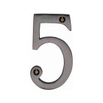 M Marcus Heritage Brass Numeral 5 - Face Fix 76mm Traditional font